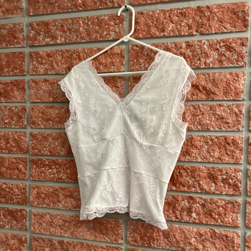 🌟 Elegant White Lace Women's Top - Picture 4 of 5